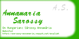 annamaria sarossy business card